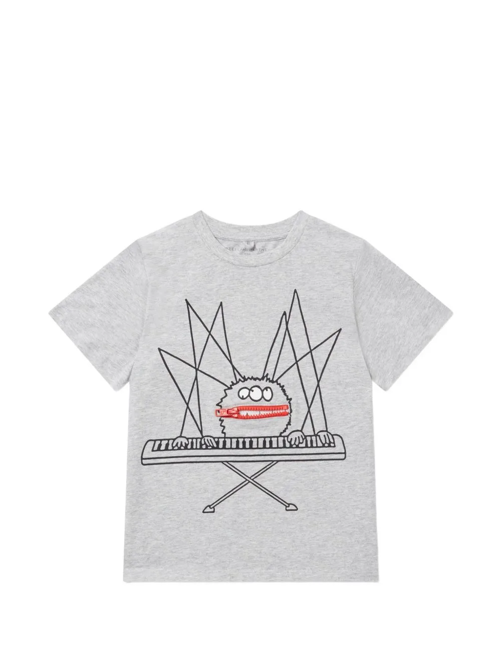Monster-Print Zip-Detail T-Shirt by Stella McCartney Kids