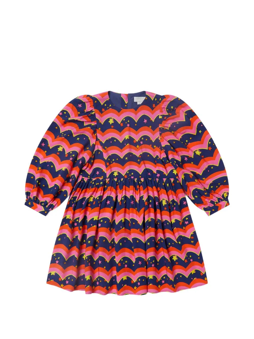 Wavy-Pattern Long-Sleeve Dress by Stella McCartney Kids