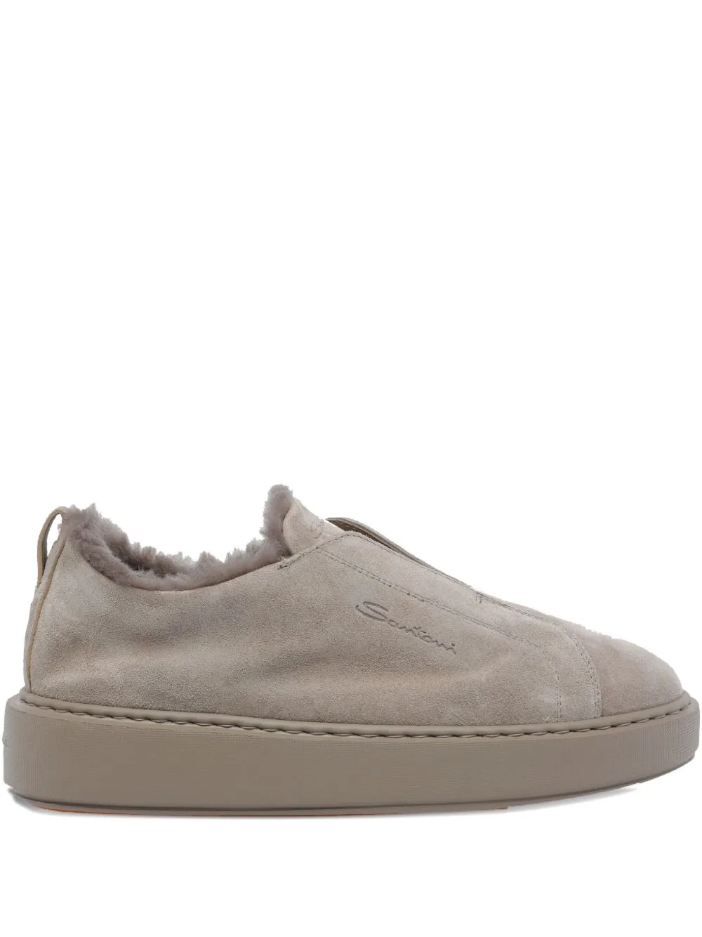 Round-Toe Suede Sneakers by Santoni