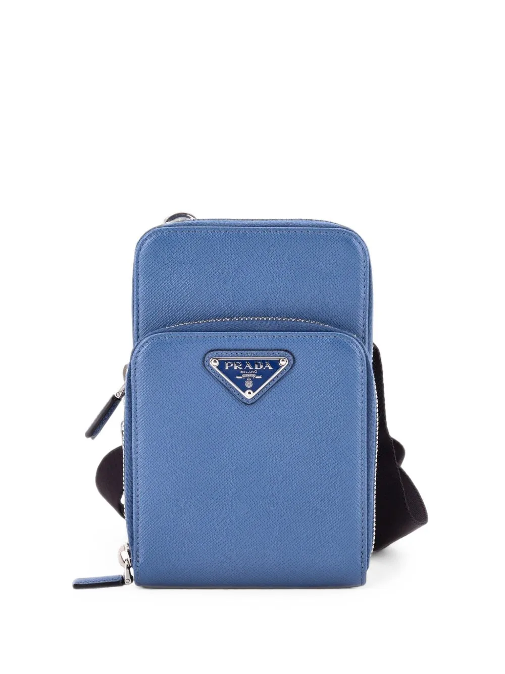 Front Pocket Phone Holder Saffiano Leather Crossbody Bag by Prada Pre-Owned