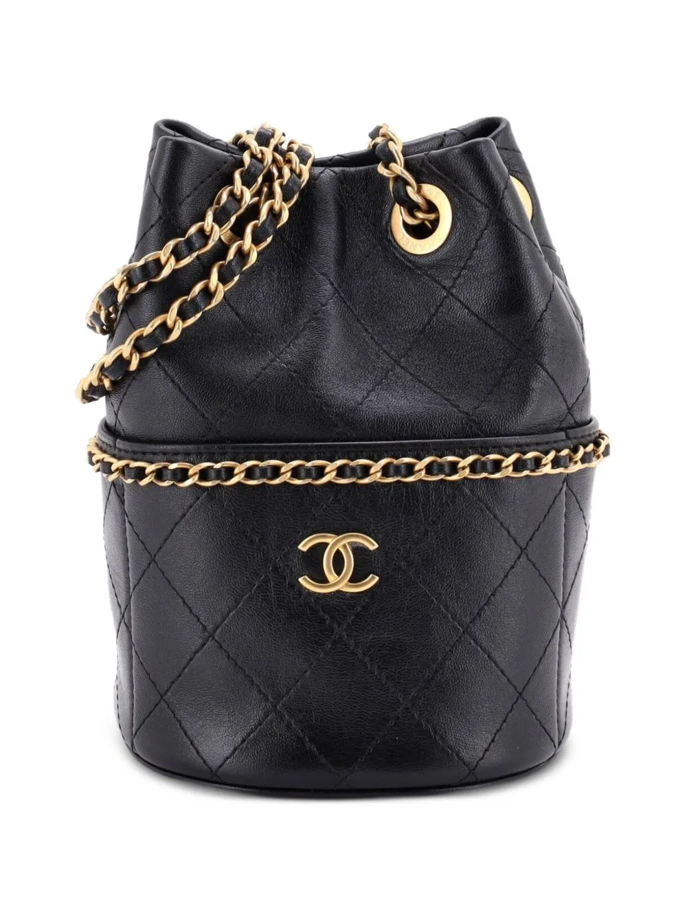 Nauticoco Quilted Shiny Lambskin Mini Bucket Bag by CHANEL Pre-Owned