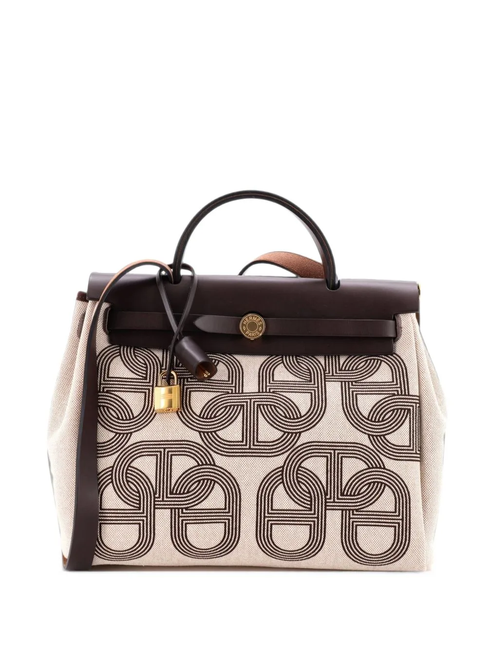 Herbag Zip Circuit 24 Vache Hunter and Leather 31 Satchel by Hermès Pre-Owned