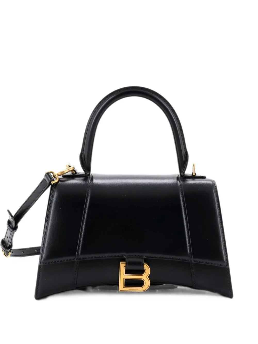 Hourglass Top Handle Bag Leather Small Satchel by Balenciaga Pre-Owned
