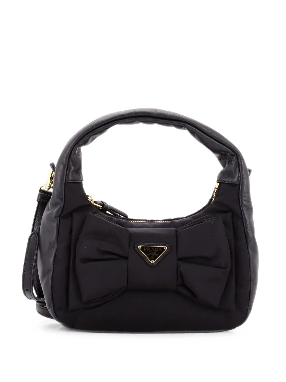 Padded Bow Re-Nylon Mini Hobo Bag by Prada Pre-Owned