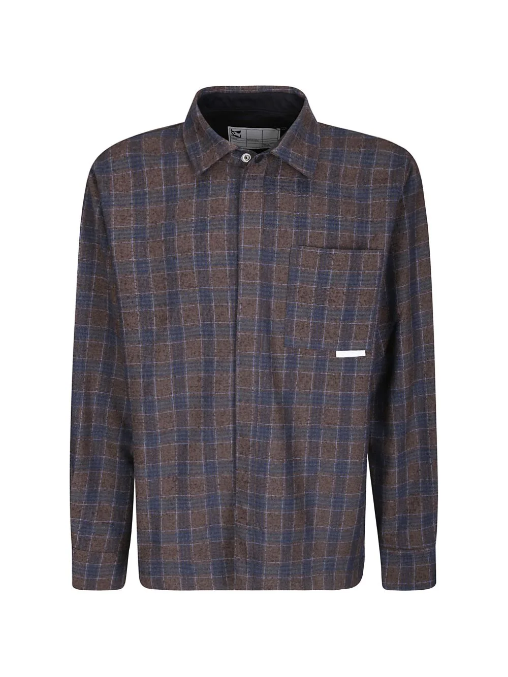 Plaid Snap-Button Overshirt by GR10K