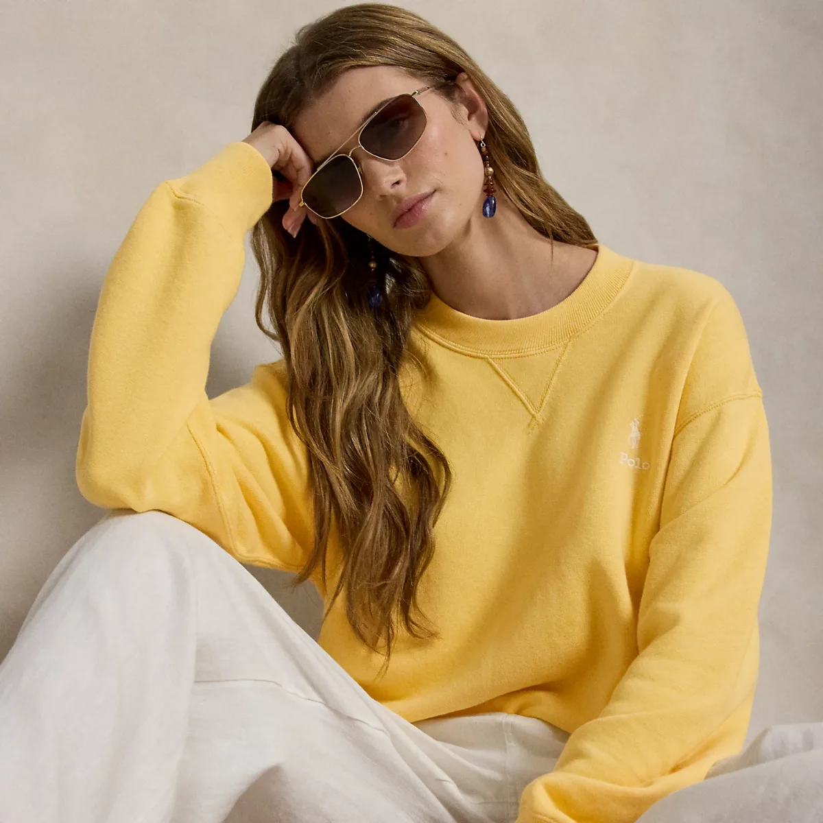 Fleece Logo Crewneck by Polo Ralph Lauren