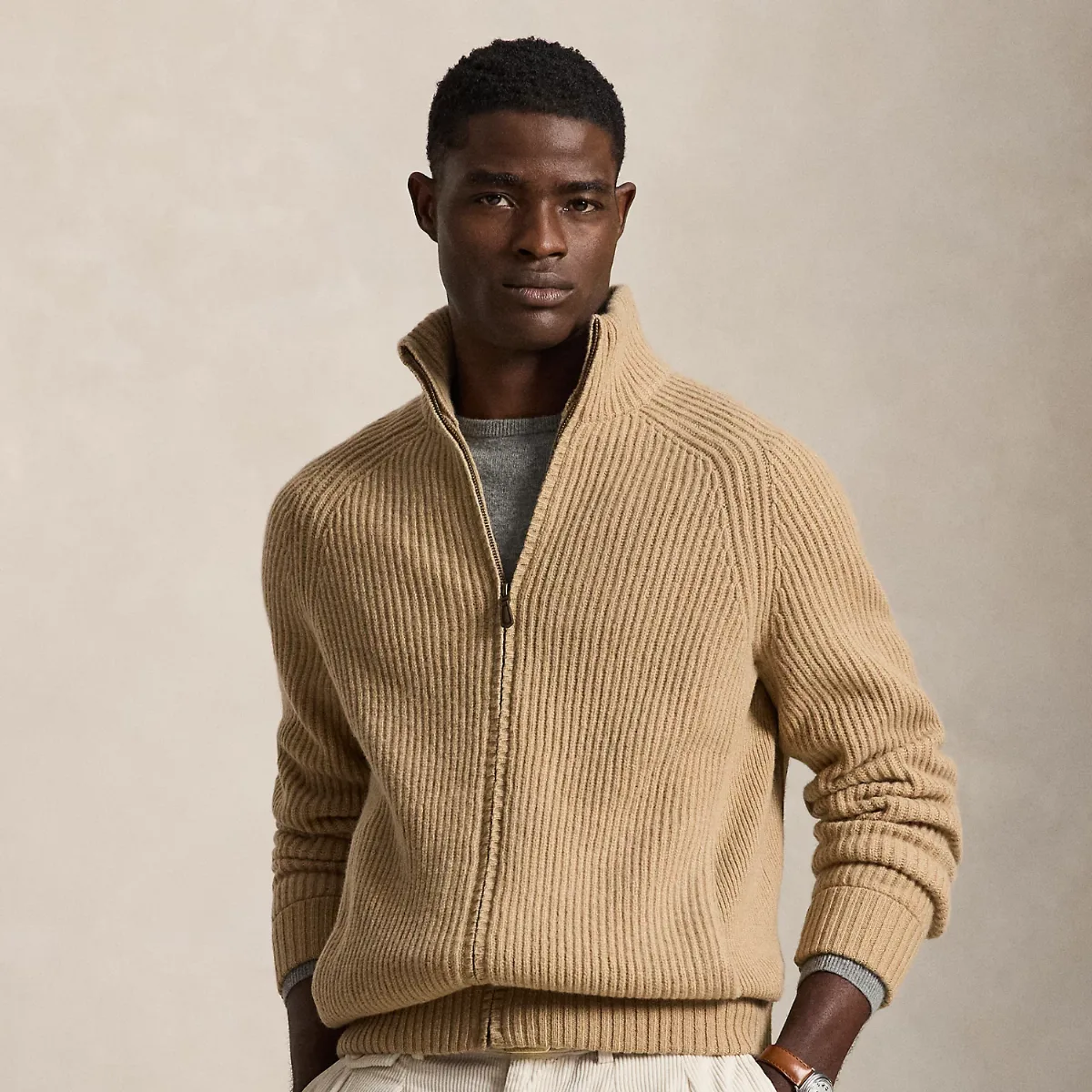 Wool-Cashmere Full-Zip Jumper by Polo Ralph Lauren
