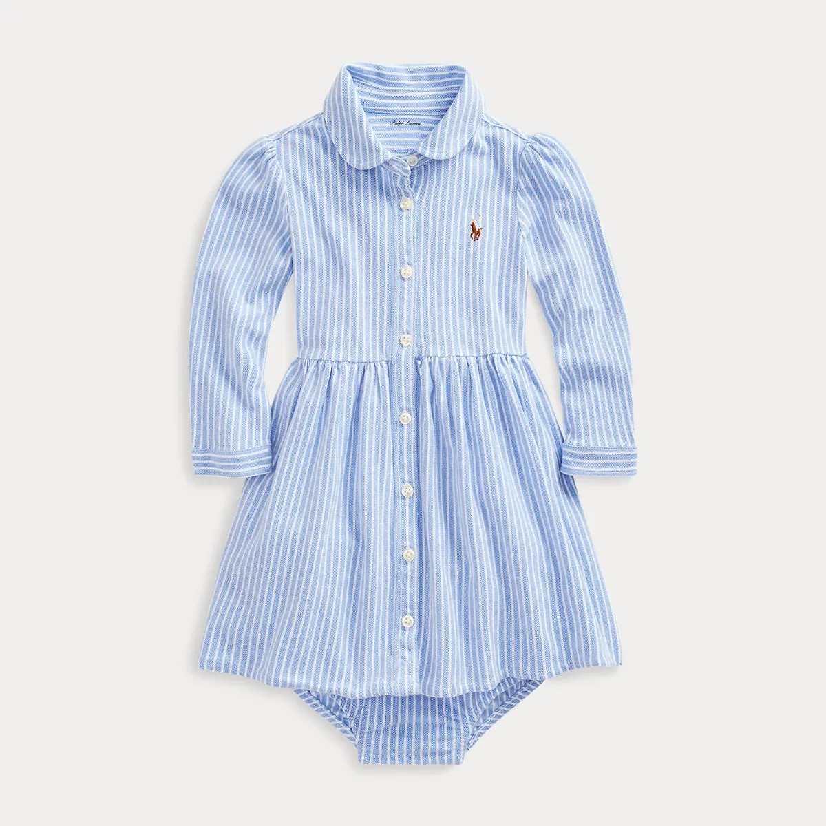 Striped Mesh Oxford Dress and Bloomer by Ralph Lauren