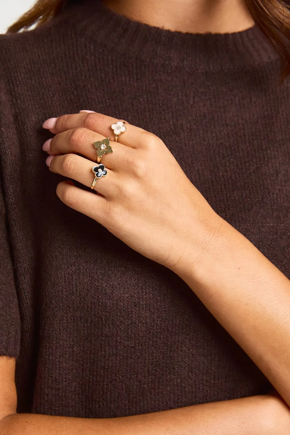 Clover Rings 3 Pack by boohoo
