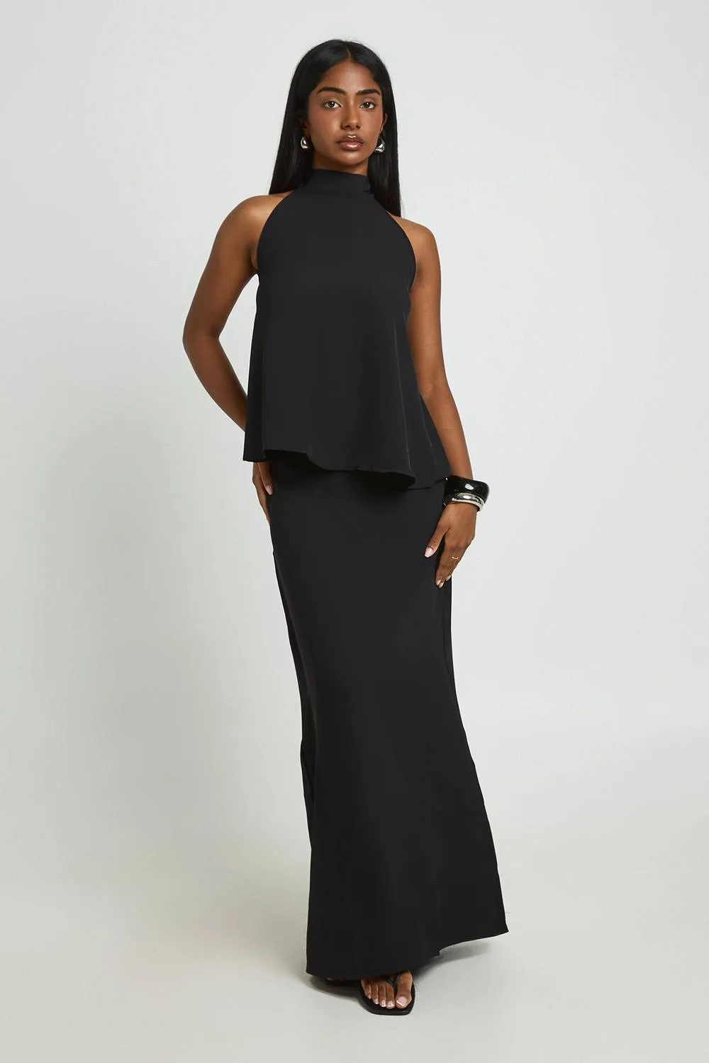 Funnel Neck Top & Maxi Skirt Co-Ord Set by boohoo