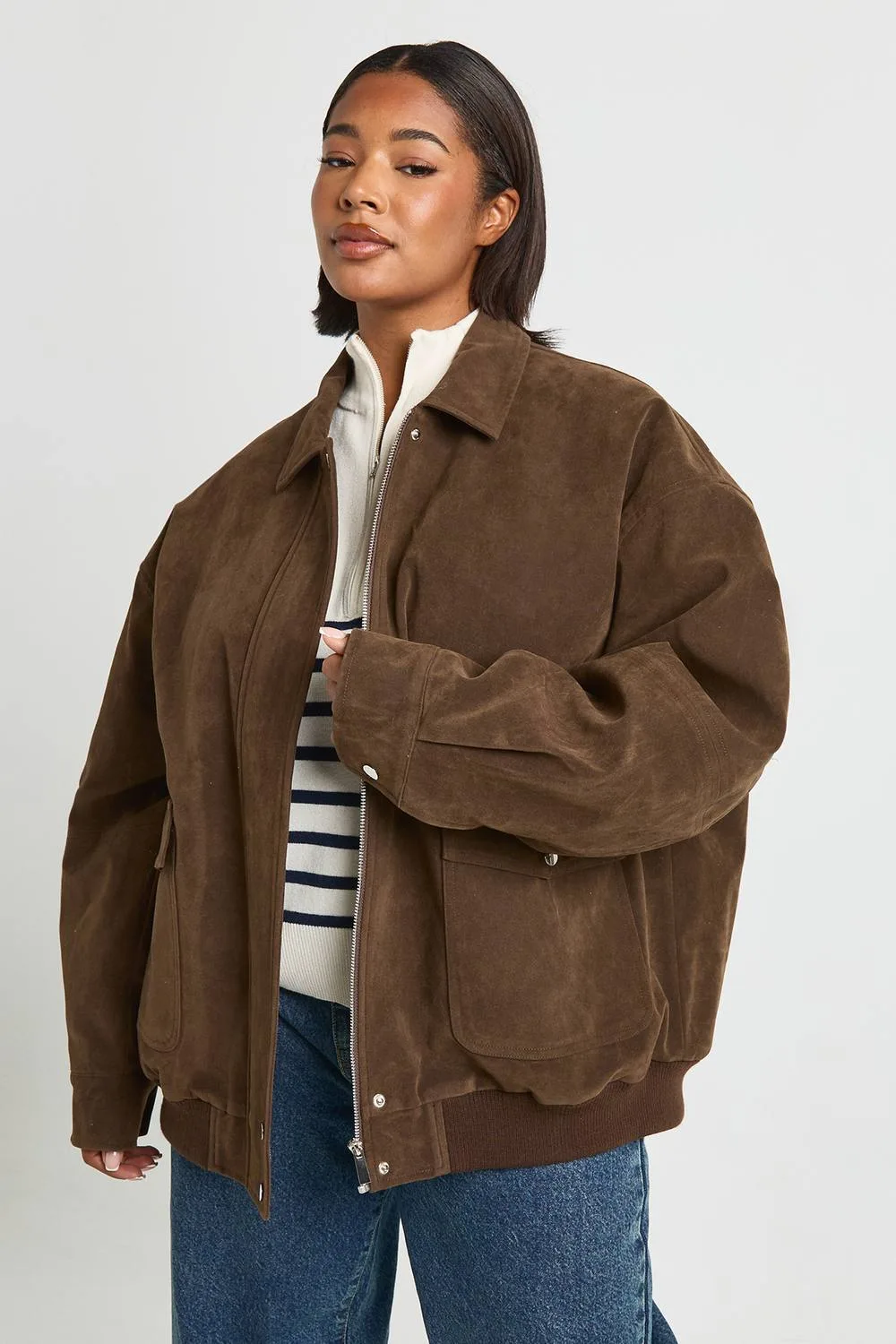 Suede Bomber Jacket