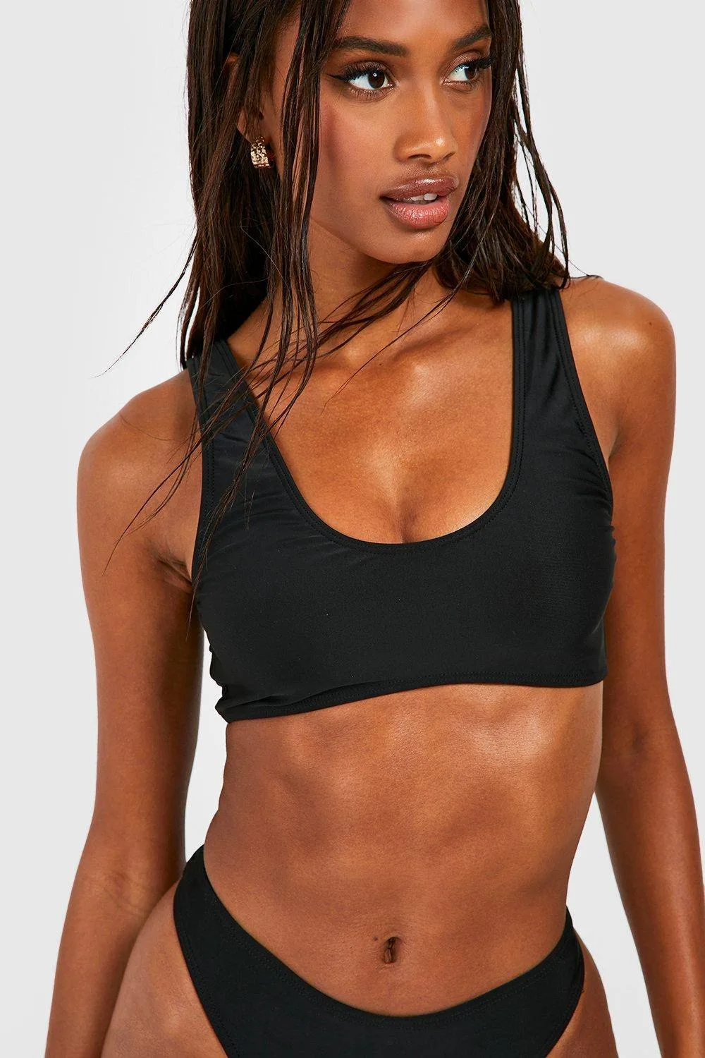 Essentials Scoop Bikini Top by boohoo