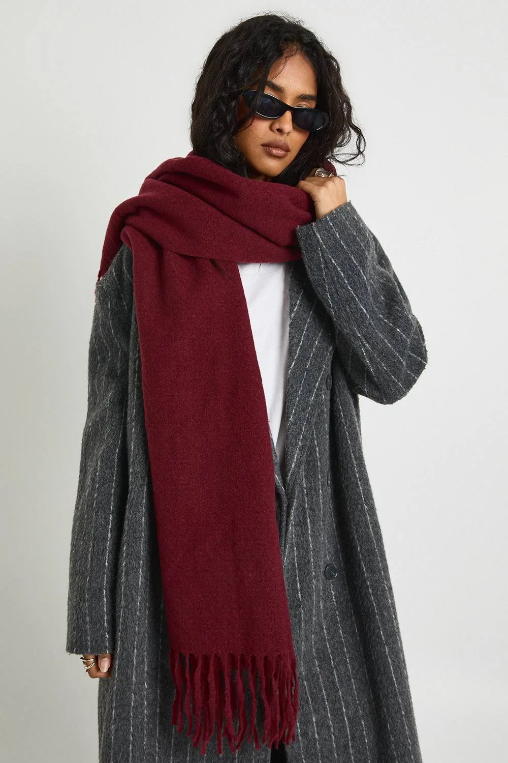 Tassel Lightweight Blanket Scarf by boohoo