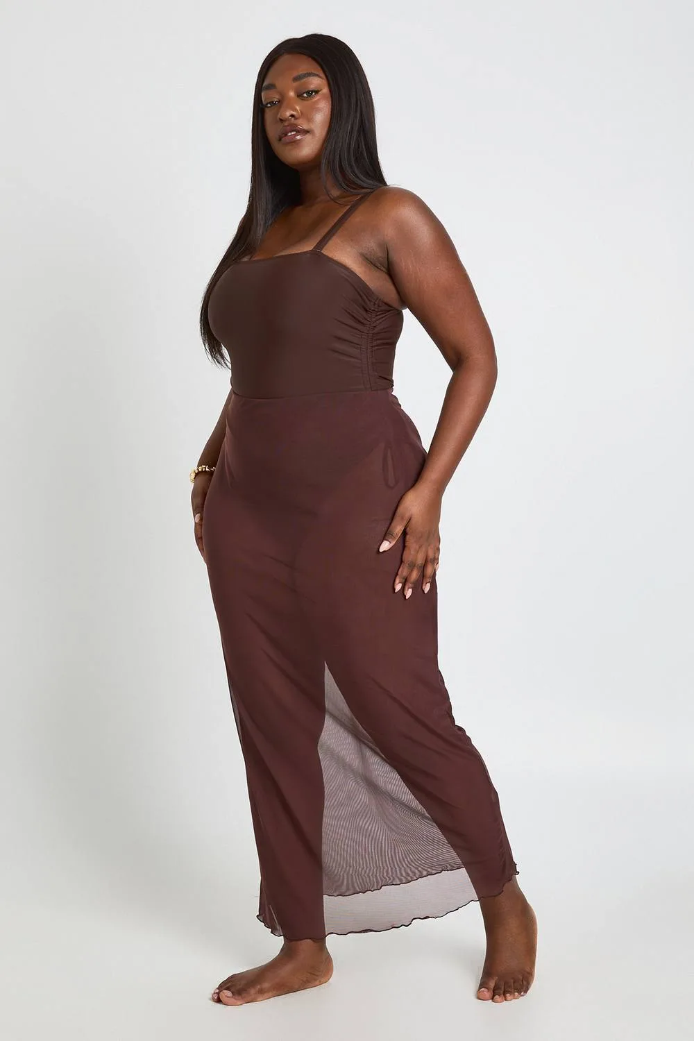Mesh Maxi Beach Skirt by boohoo