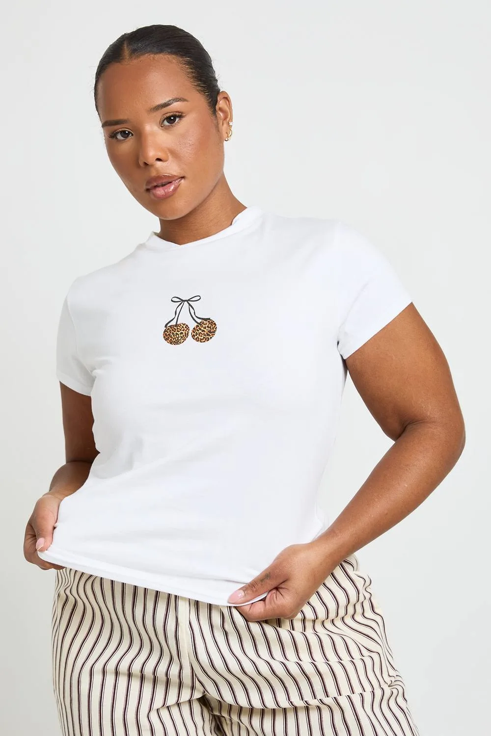 Leopard Cherry Print Baby T-Shirt by boohoo