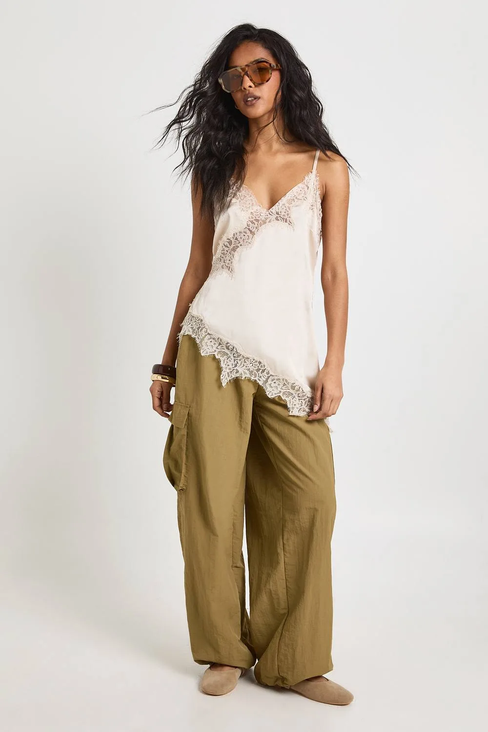 Nylon Parachute Trousers by boohoo