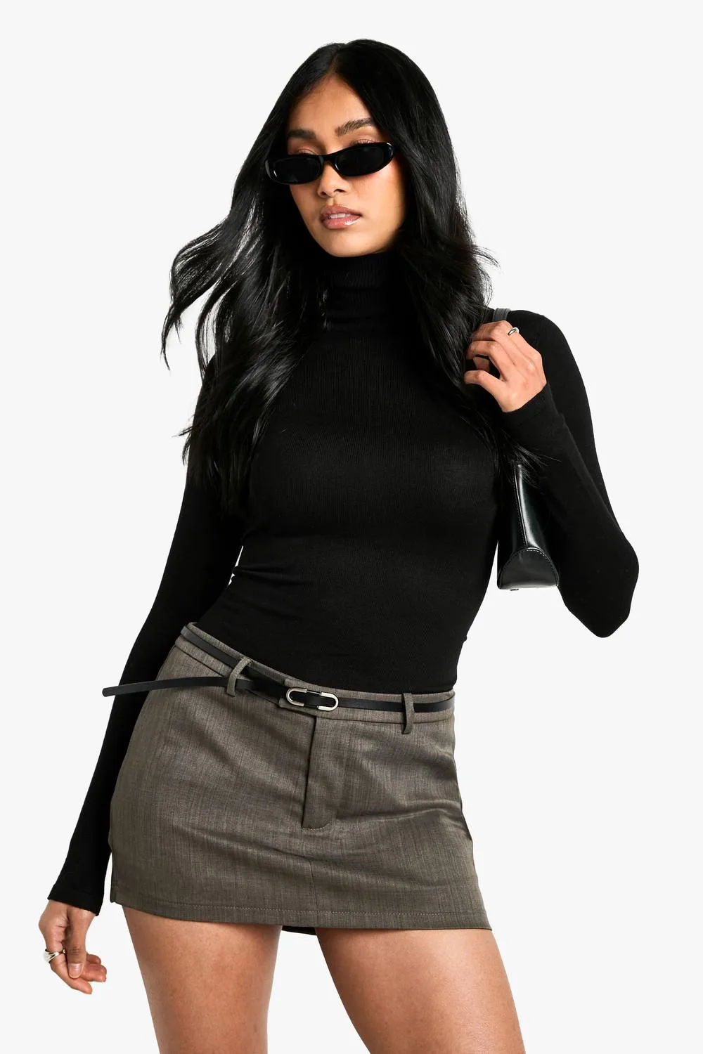 Tailored Mini Belt Detail Skort by boohoo