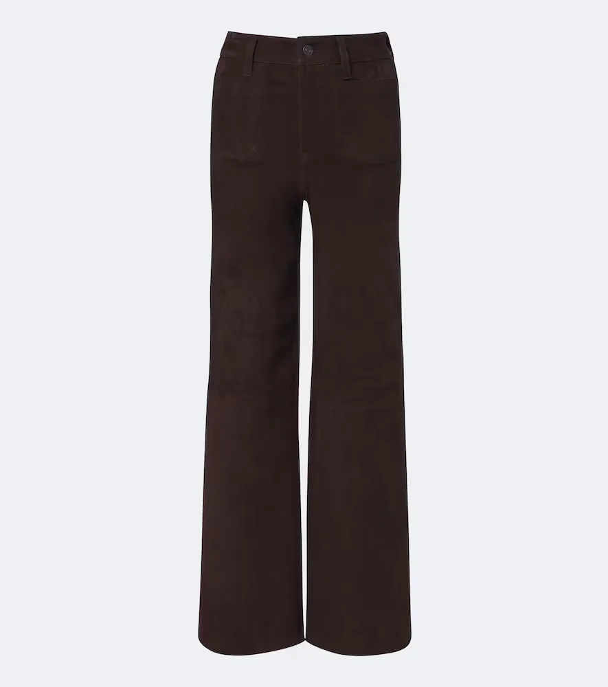 Le Slim Palazzo Suede Wide-Leg Pants by Frame