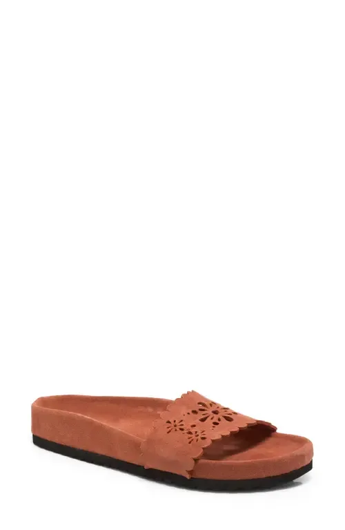 Shore Slide Sandal in Black Suede