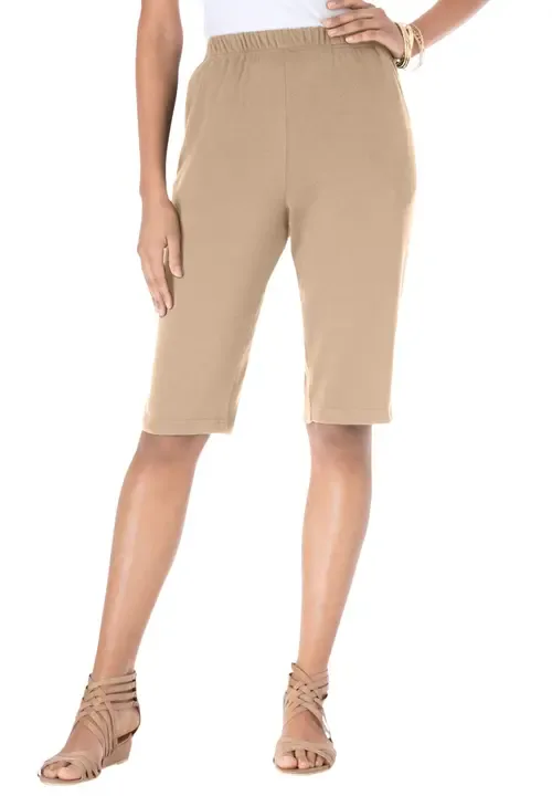 Soft Knit Pull on Bermuda Short by Roaman's