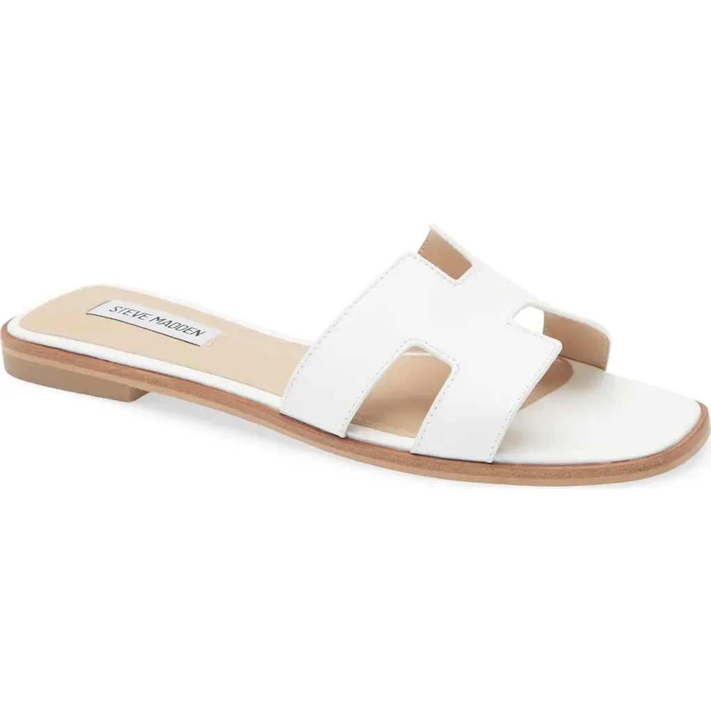 Hadyn Slide Sandal in Cognac Leather by Steve Madden