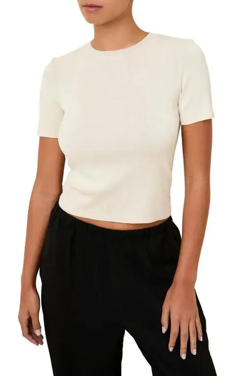 The Riada Crewneck Crop Knit Top