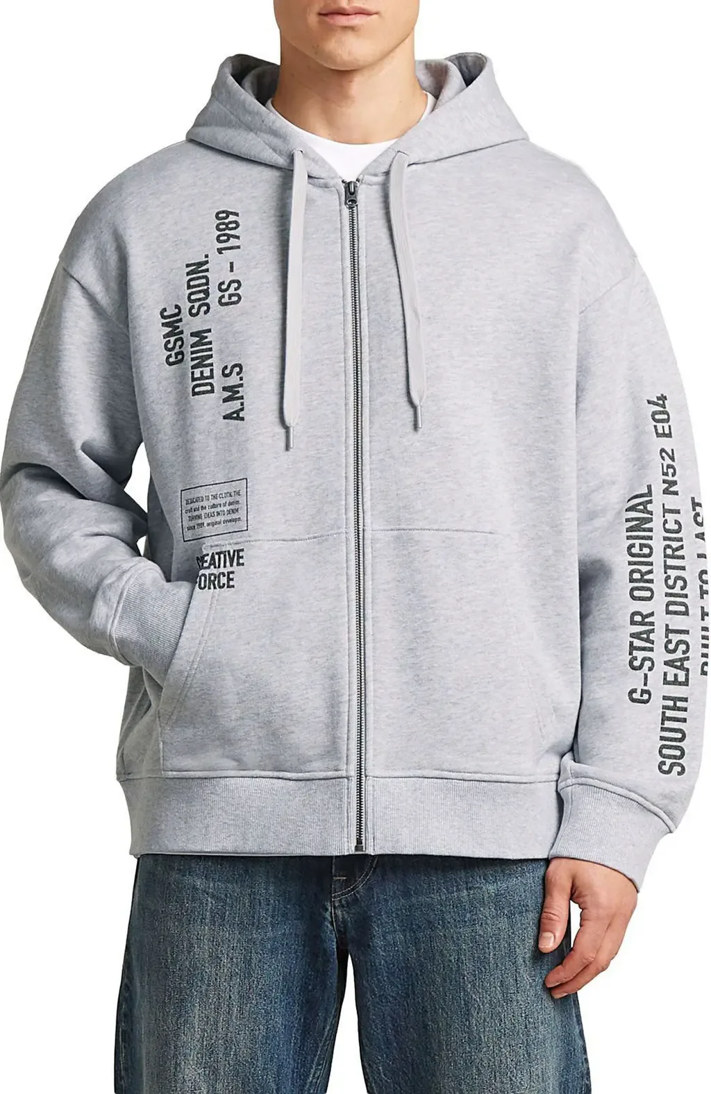 Stencil Graphic Relaxed Full Zip Hoodie