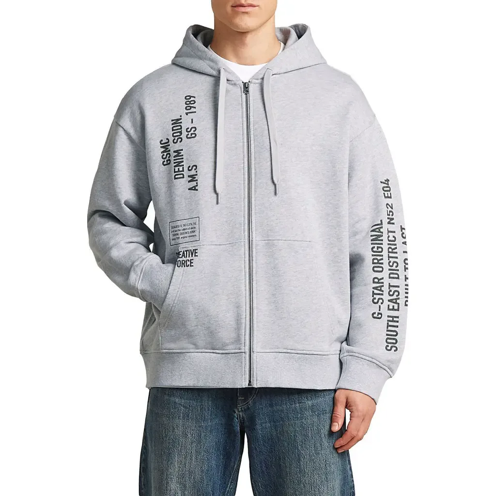 Stencil Graphic Relaxed Full Zip Hoodie by G-STAR
