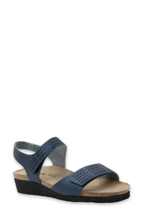 Vivian Wedge Sandal in Latte Brown Leather by Naot