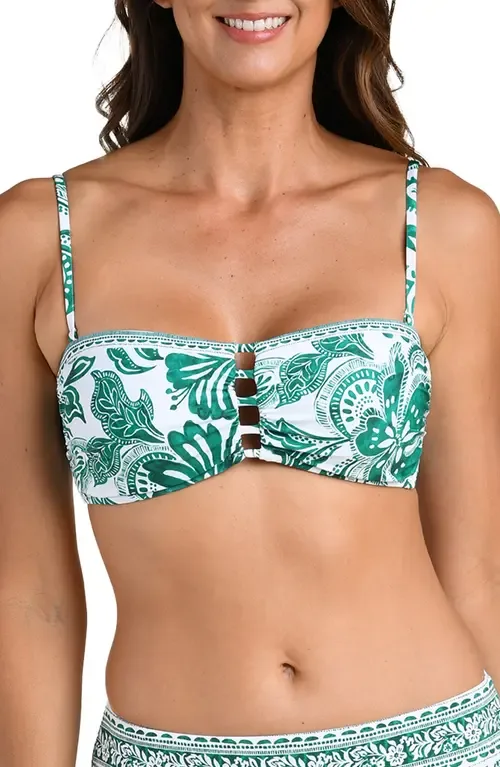 Botanical Brocade Cutout Bikini Top by La Blanca
