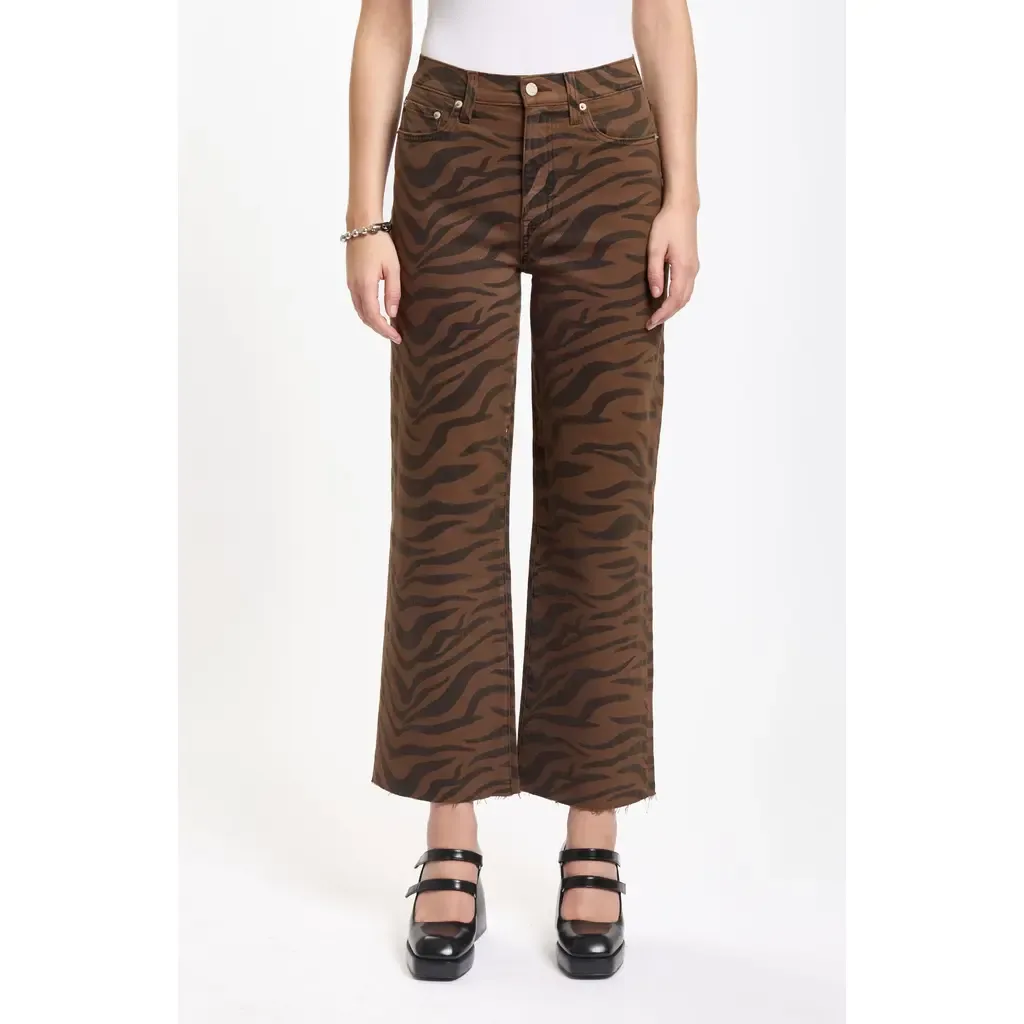 Pleaser Zebra Stripe Crop Wide Leg Pants by DAZE