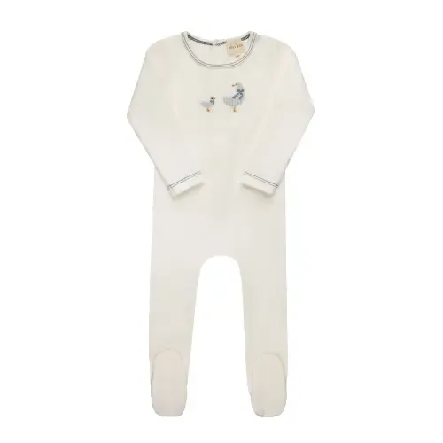 Cross Stitch Duckling Collection Footie by Ely's & Co.