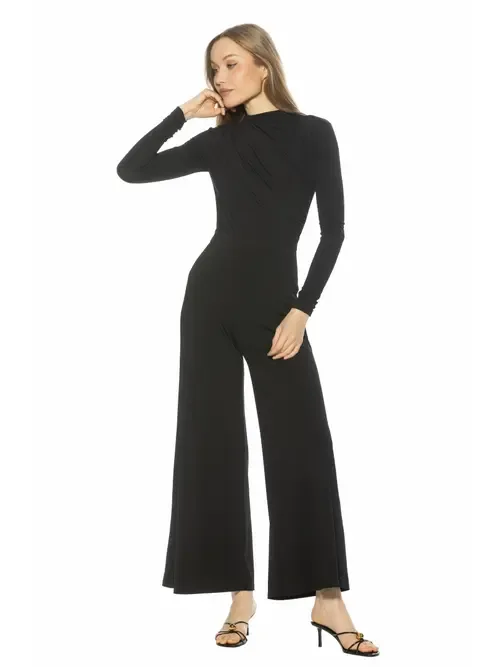 Yael Long Sleeve Ruched Top Jumpsuit by Alexia Admor