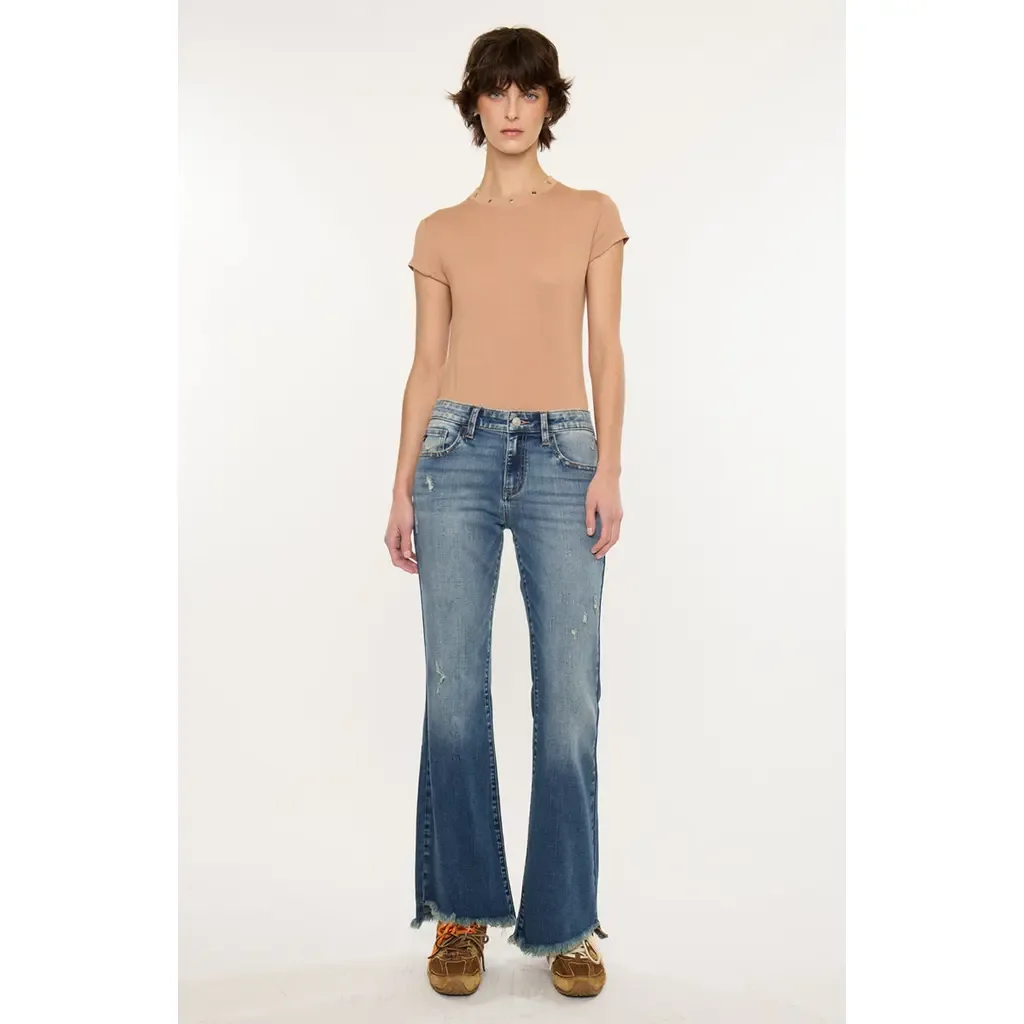 Daphe Essentials Low Rise Ankle Flare Jeans by KanCan