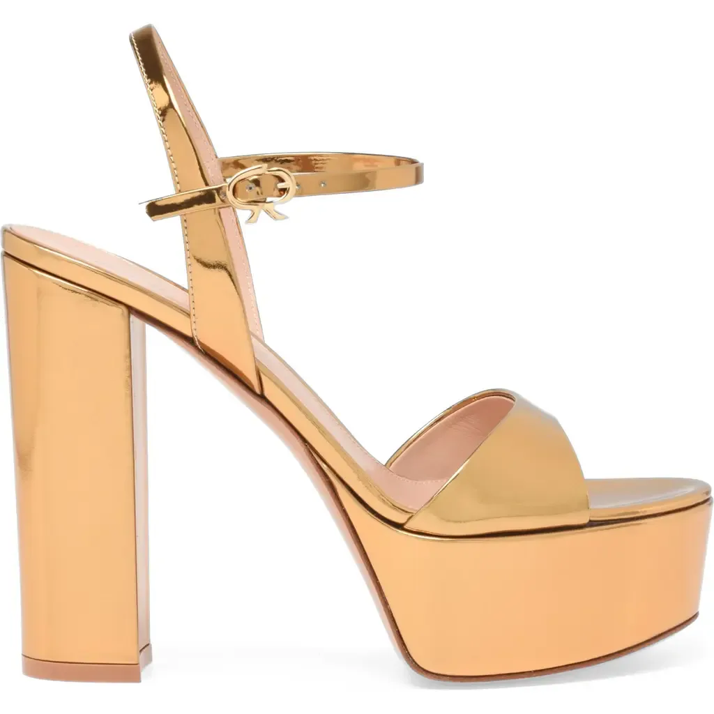 Marlena Sandals in Metallic Gold Calf