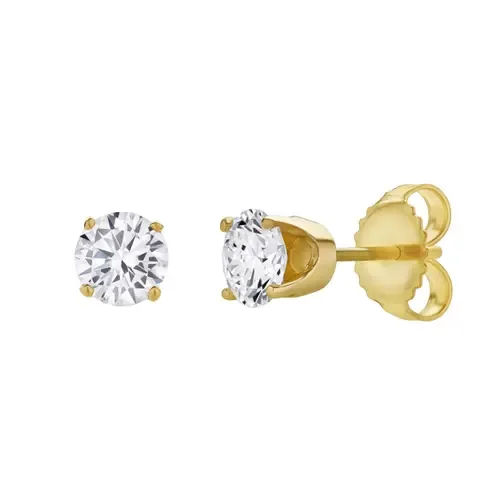 Seraph 0.75 ct tw Lab Grown Round Diamond Studs 14K Gold Earrings by LuvMyJewelry