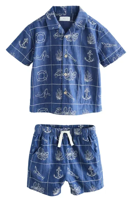 Stitch Button-Up Shirt & Shorts Set by NEXT