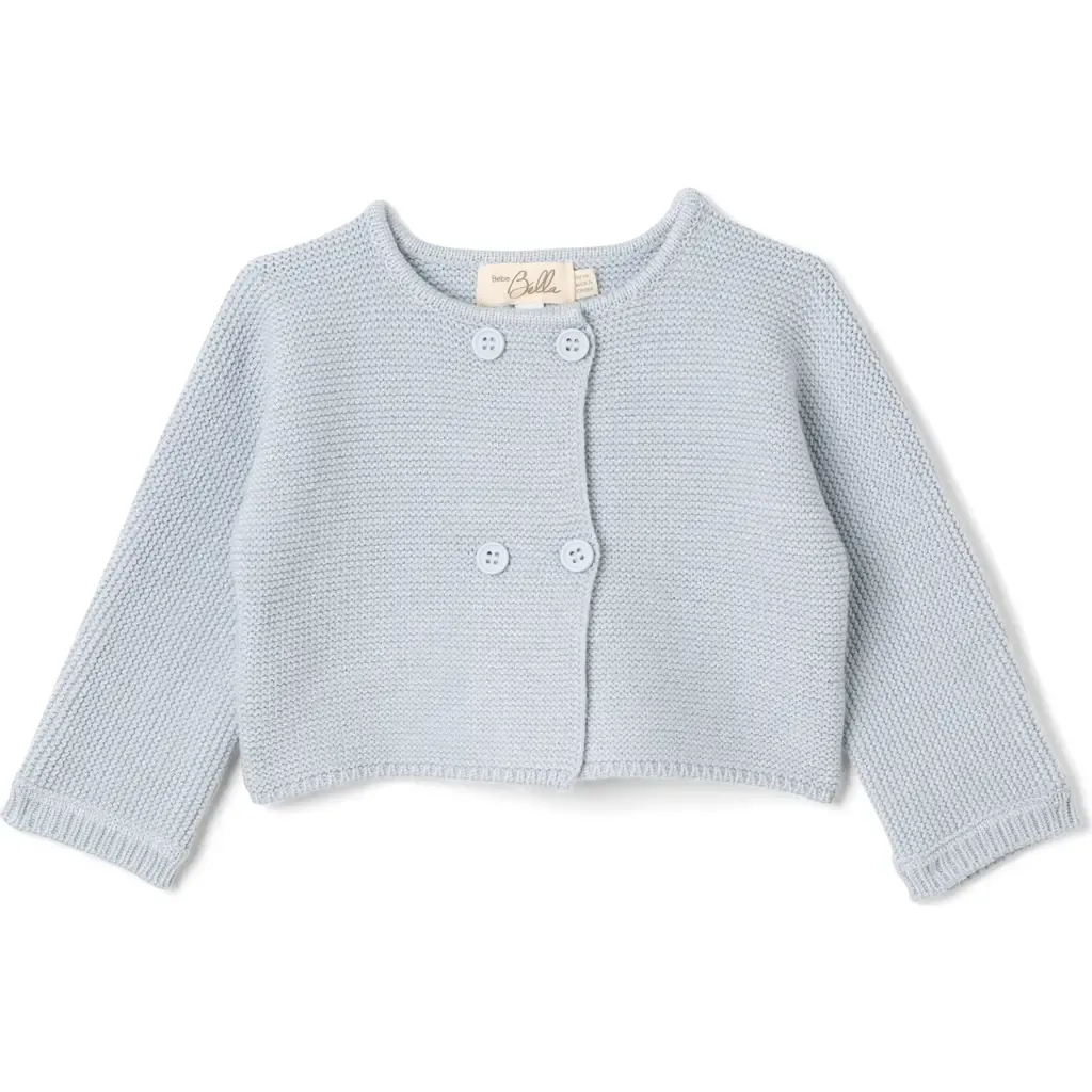 Double-Breasted Knit Cardigan - 58% Polyester 42% Viscose by Bebe Bella