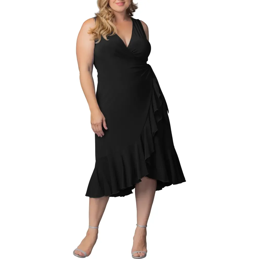 Laguna Sleeveless Wrap Dress by Kiyonna