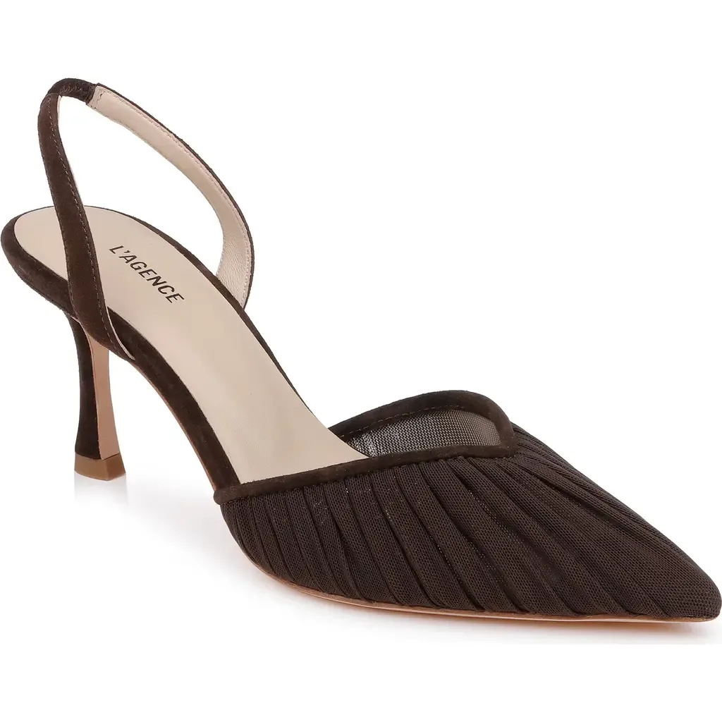 Bowery Pointed Toe Slingback Pump by L'AGENCE
