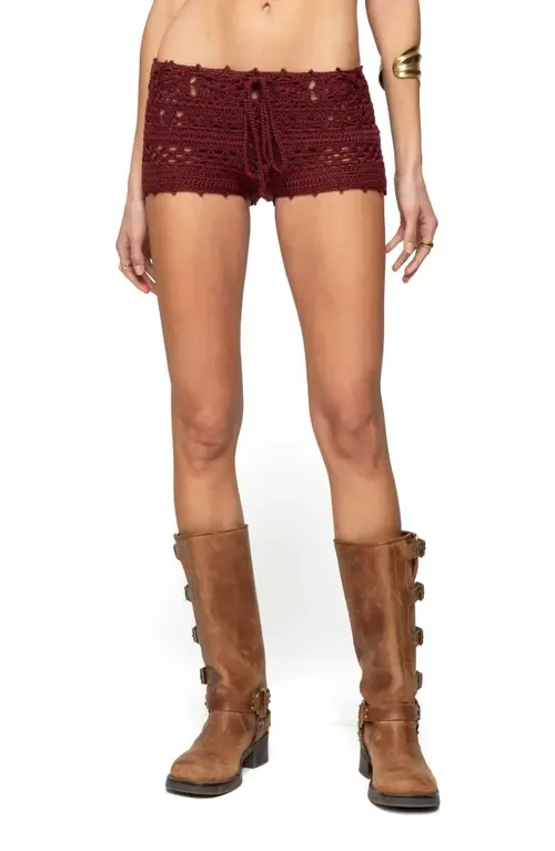 Kelani Crochet Shorts by EDIKTED