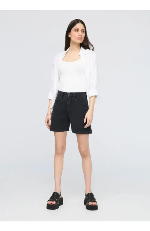 Stretch Canvas High Rise Relaxed Short by DUER