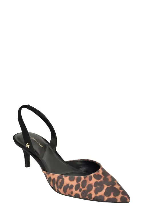 Tanna Slingback Pointed Toe Kitten Heel Pump by Tommy Hilfiger