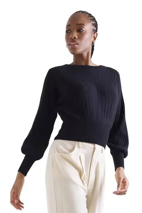 Rosa Ribbed 100% Cashmere Sweater by 1982