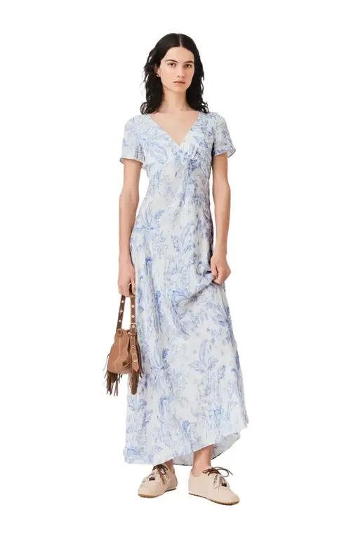 Flowing Patterned Maxi Dress by maje