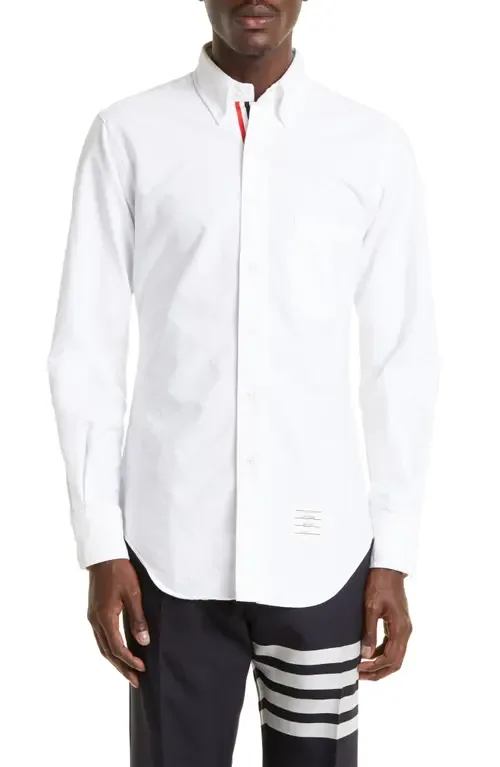 Cotton Button-Down Shirt by Thom Browne