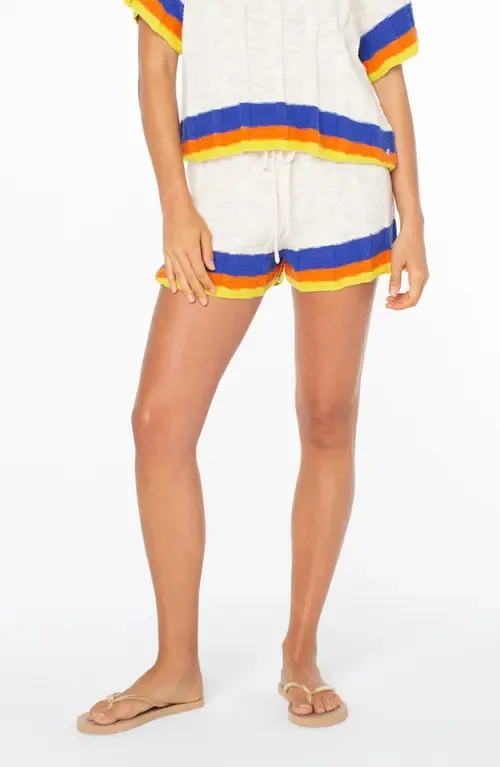 Cabana Club Stripe Cotton Drawstring Shorts by Roxy