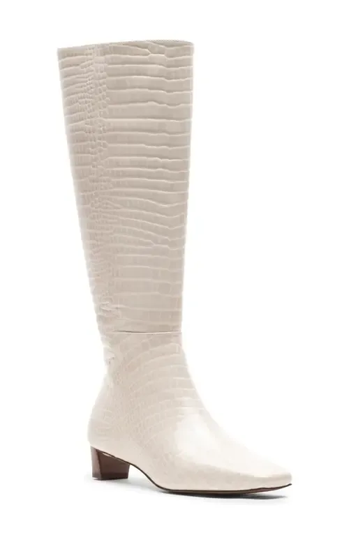 Mackie Croc Embossed Leather Knee High Boot by Frances Valentine