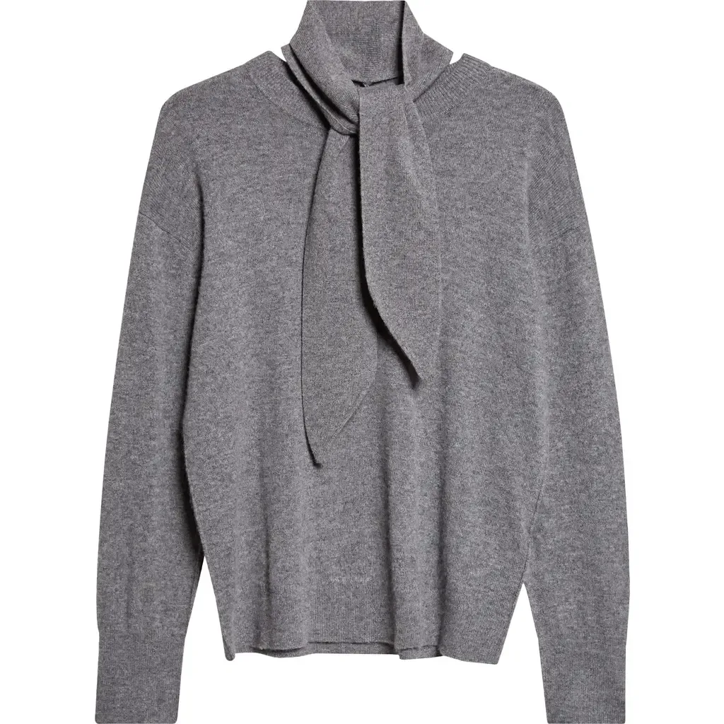 Wool & Cashmere Scarf Neck Sweater by MARELLA