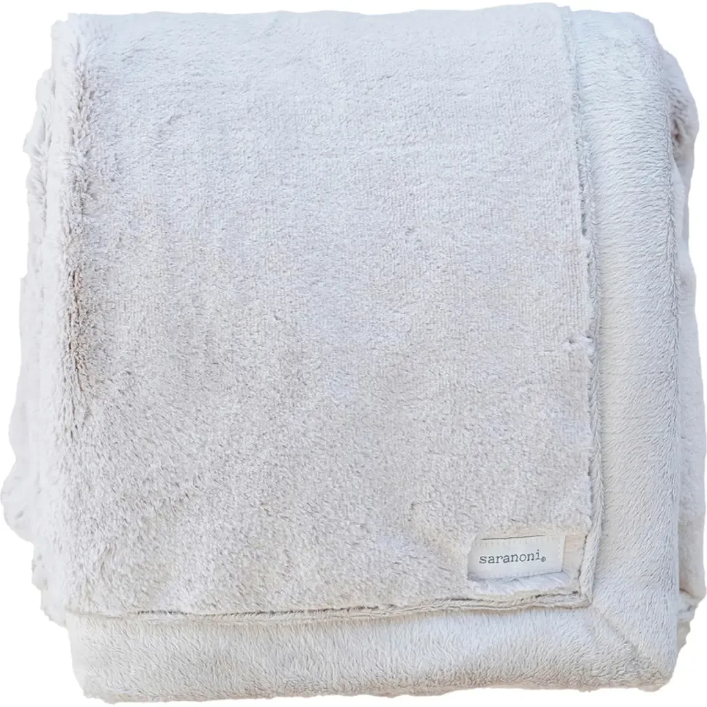 Faux Fur Toddler Blanket in Feather by SARANONI